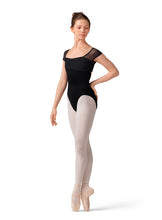 Load image into Gallery viewer, Ladies Black Zephyr Cap Sleeve Leotard