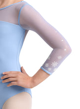 Load image into Gallery viewer, Girls Blue Kaleidoscope 3/4 Sleeve Leotard