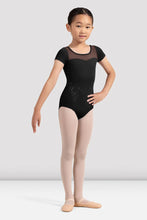 Load image into Gallery viewer, Girls Leilani Black Cap Sleeve Leotard