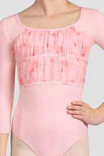 Load image into Gallery viewer, Girls Sophie Floral 3/4 Sleeve Leotard Candy Pink