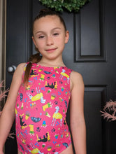 Load image into Gallery viewer, Girls Raining Cats And Dogs Gymnastics Leotard