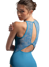 Load image into Gallery viewer, Ladies Cerulean Iris Floral Halterneck Leotard