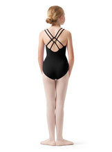 Load image into Gallery viewer, Girls Sadie Black Cross Back Camisole Leotard