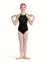 Load image into Gallery viewer, Girls Rosie Black Halterneck Leotard