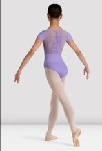 Load image into Gallery viewer, Girls Lilac Mei Floral Cap Sleeve Leotard