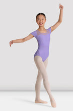 Load image into Gallery viewer, Girls Lilac Mei Floral Cap Sleeve Leotard