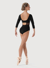 Load image into Gallery viewer, Ladies Zoey 3/4 Sleeve Leotard Black