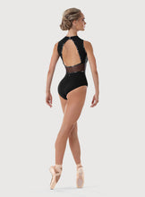 Load image into Gallery viewer, Ladies Kara Floral Open Back Leotard Black