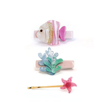 Load image into Gallery viewer, Under the Sea Pink Fish Hair Clips Set