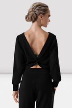Load image into Gallery viewer, Ladies Cara Reversible Twist Knit Top Black