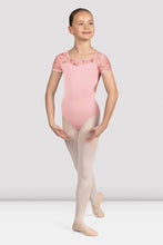 Load image into Gallery viewer, Girls Remi Floral Cap Sleeve Leotard Candy Pink