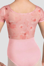 Load image into Gallery viewer, Girls Remi Floral Cap Sleeve Leotard Candy Pink