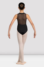 Load image into Gallery viewer, Girls Mirella Black Glow Girl Zip Front Leotard