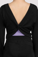 Load image into Gallery viewer, Girls Tamsyn Reversible Twist Knit Top Black