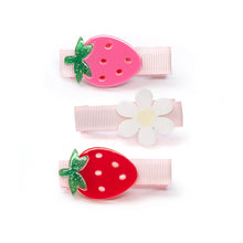 Load image into Gallery viewer, Little Strawberry Daisy Pink and Red Hair Clips