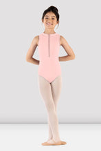 Load image into Gallery viewer, Girls Pink Majesty Zip Front Leotard