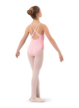 Load image into Gallery viewer, Girls Pink Mock Neck Open Back Tank Leotard