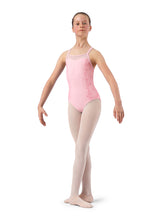 Load image into Gallery viewer, Girls Pink Mock Neck Open Back Tank Leotard