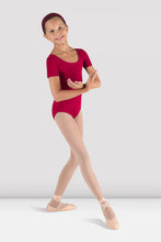 Load image into Gallery viewer, Girls Short Sleeve Round Neck Leotard (Variety of Colors)