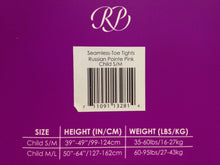 Load image into Gallery viewer, Child Seamless-Toe Convertible Dance Tights (Variety of Colors)
