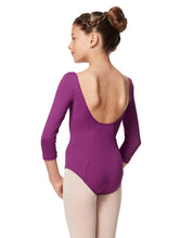 Load image into Gallery viewer, Girls Alla Pinch Front Tactel Black Long Sleeve Leotard Alla