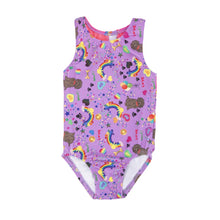 Load image into Gallery viewer, Girls Olivia's Doodle Racer Back Gymnastic Leotard