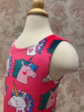 Load image into Gallery viewer, Girls Unicorn Fushia Velvet Gymnastics Leotard