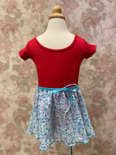 Load image into Gallery viewer, Girls Ditsy Flower Turquoise Pull On Skirt