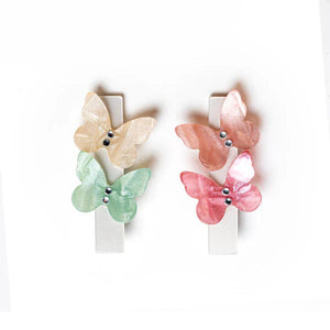 Butterfly Pearlized Pastel Shades Hair Clips