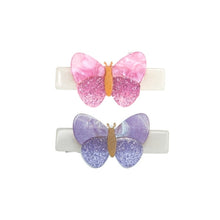 Load image into Gallery viewer, Butterflies Shimmer Lilac Pink Hair Clips
