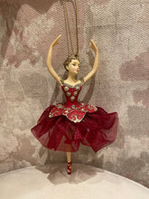 Load image into Gallery viewer, Brunette Regal Red Ballerina Ornament
