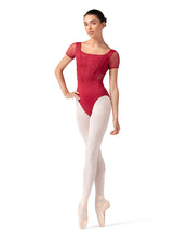 Load image into Gallery viewer, Ladies Cherry Olivia Floral Cap Sleeve Leotard
