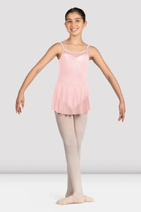 Girls Mirella Pink Glow Girl Camisole Skirted Leotard