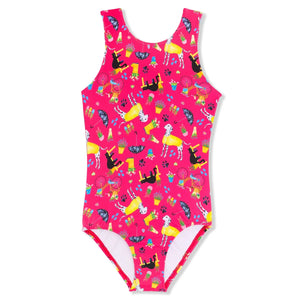 Girls Raining Cats And Dogs Gymnastics Leotard