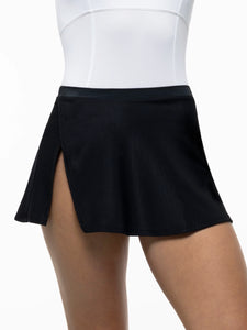 Adult Wall Street Pull-on Split Hem Skirt- Black