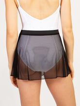 Load image into Gallery viewer, Adult Black Ivy League Split Hem Mesh Skirt
