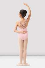 Load image into Gallery viewer, Girls Mirella Pink Paisley Strap Back Tank Leotard
