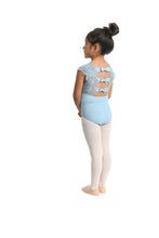 Load image into Gallery viewer, Girls Blue Brie Scalloped Lace Leotard
