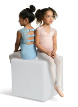Load image into Gallery viewer, Girls Blue Brie Scalloped Lace Leotard

