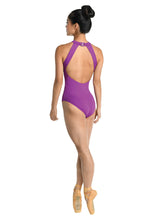 Load image into Gallery viewer, Adult Grape Adele Twist Halter Leotard
