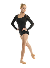 Load image into Gallery viewer, Adult Black Long Sleeve Lace Leotard
