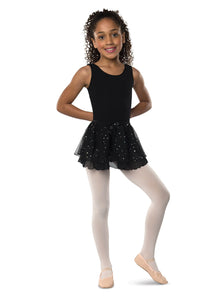 Kids Crystal Sparkle Dance Skirt Black