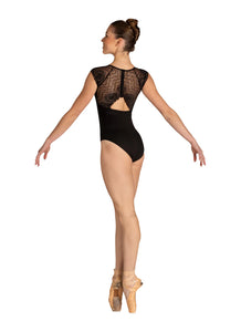 Adult Audra Black Cap Sleeve Leotard