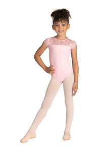 Child Audra Pink Cap Sleeve Leotard