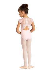 Child Audra Black Cap Sleeve Leotard