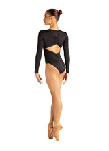 Load image into Gallery viewer, Adult Rhode Black Long Sleeve Shirring Leotard
