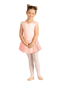 Kids Rose Quartz Bow Mesh Tank Dress