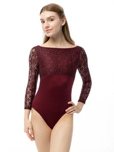 Ladies Penny Lane 3/4 Sleeve Burgundy Leotard