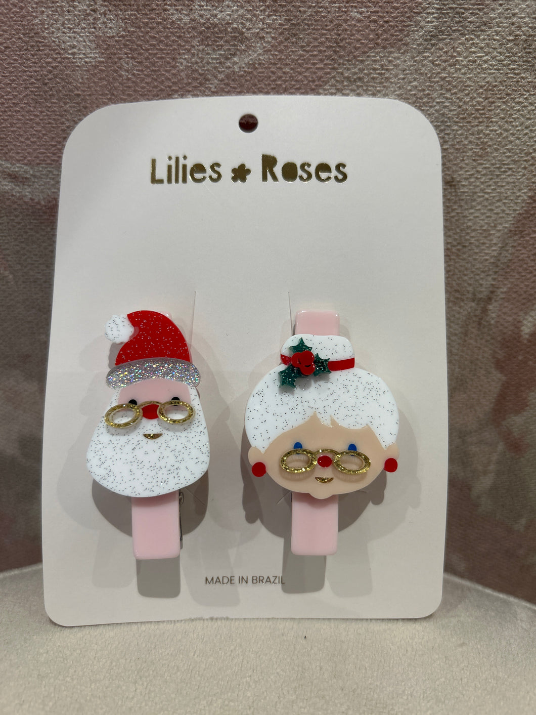 Santa Claus and Mrs. Claus Alligator Clips
