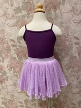 Load image into Gallery viewer, Girls Lavender Polka Dot Mesh Skirt
